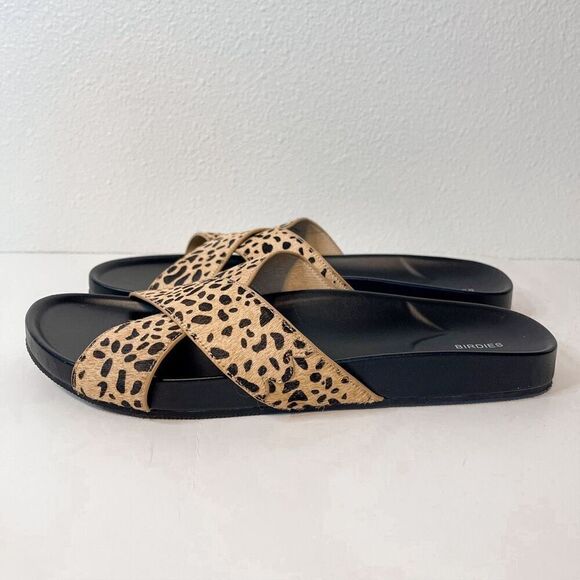 Birdies Robin Cheetah Calf Hair Slides 10.5 - Picture 1 of 5